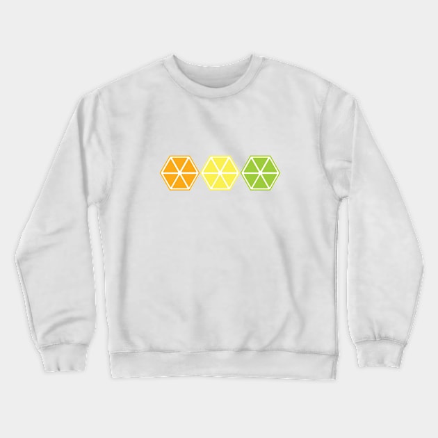 Citrus Hexagon Slices Crewneck Sweatshirt by MerryMakewell